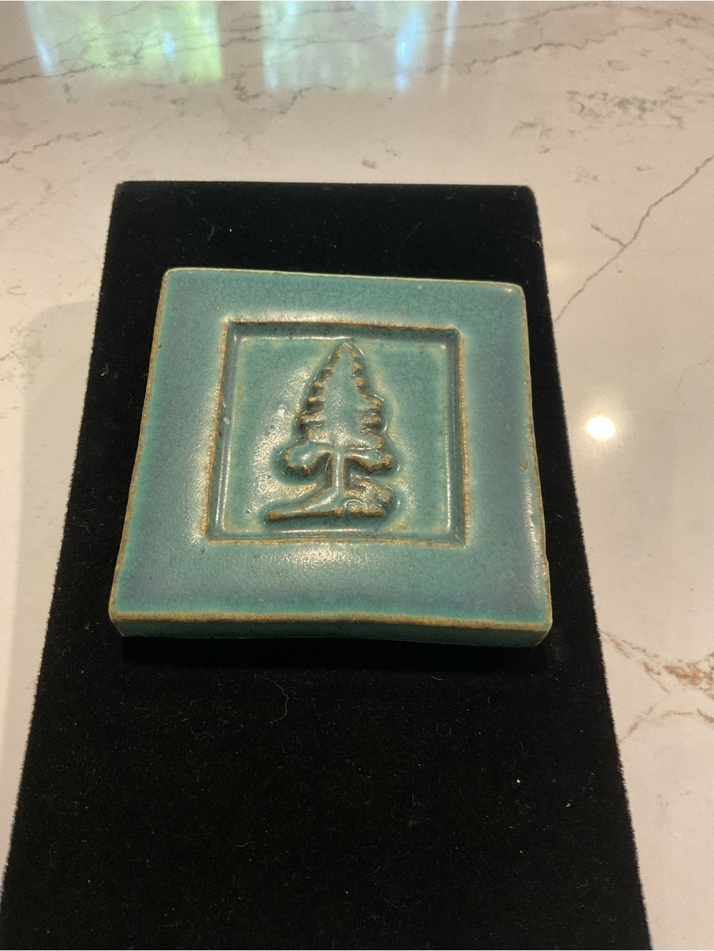 Vintage 1998 PEWABIC Ceramic TILE Tree County Core/Cabin